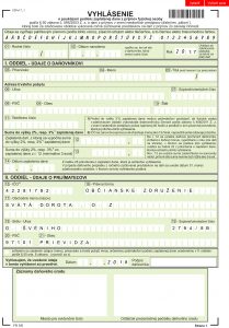 Vyhlasenie o poukazani podielu zaplatenej dane z prijmov fyzicke